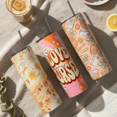 Stainless Steel Tumbler with Steel Straw – Botella Flaske