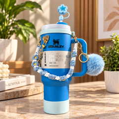 40oz Insulated Tumbler with Handle & Straw โ Premium Quencher Cup