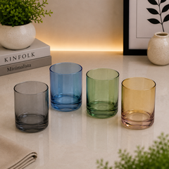 Danny Home Colored Glass Tumbler Set – 410ml (4 Pcs)