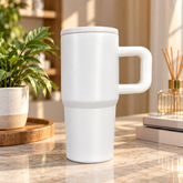 40oz Insulated Travel Tumbler with Handle & Lid – Premium Large Coffee Cup
