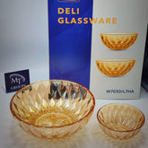 Delisoga Premium Glass Fruit Bowl Set – 7 Pcs Serving Set
