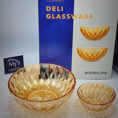 Delisoga Premium Glass Fruit Bowl Set – 7 Pcs Serving Set