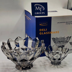 Delisoga Premium Glass Fruit Bowl Set – 7 Pcs Serving Set