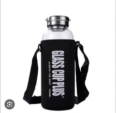 500ML Premium Glass Water Bottle with Protective Sleeve & Carry Handle