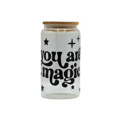 450ML Glass Can with Lid and Glass Straw