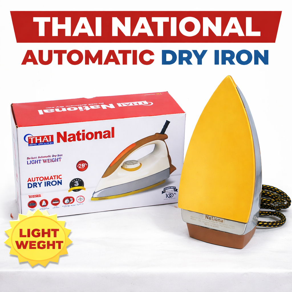 National TH-075 Automatic Dry Iron – Lightweight Electric Iron | Made in China