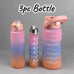 3 PCS Motivational Water Bottle Set – Gradient Leakproof Gym & Daily Use Bottles