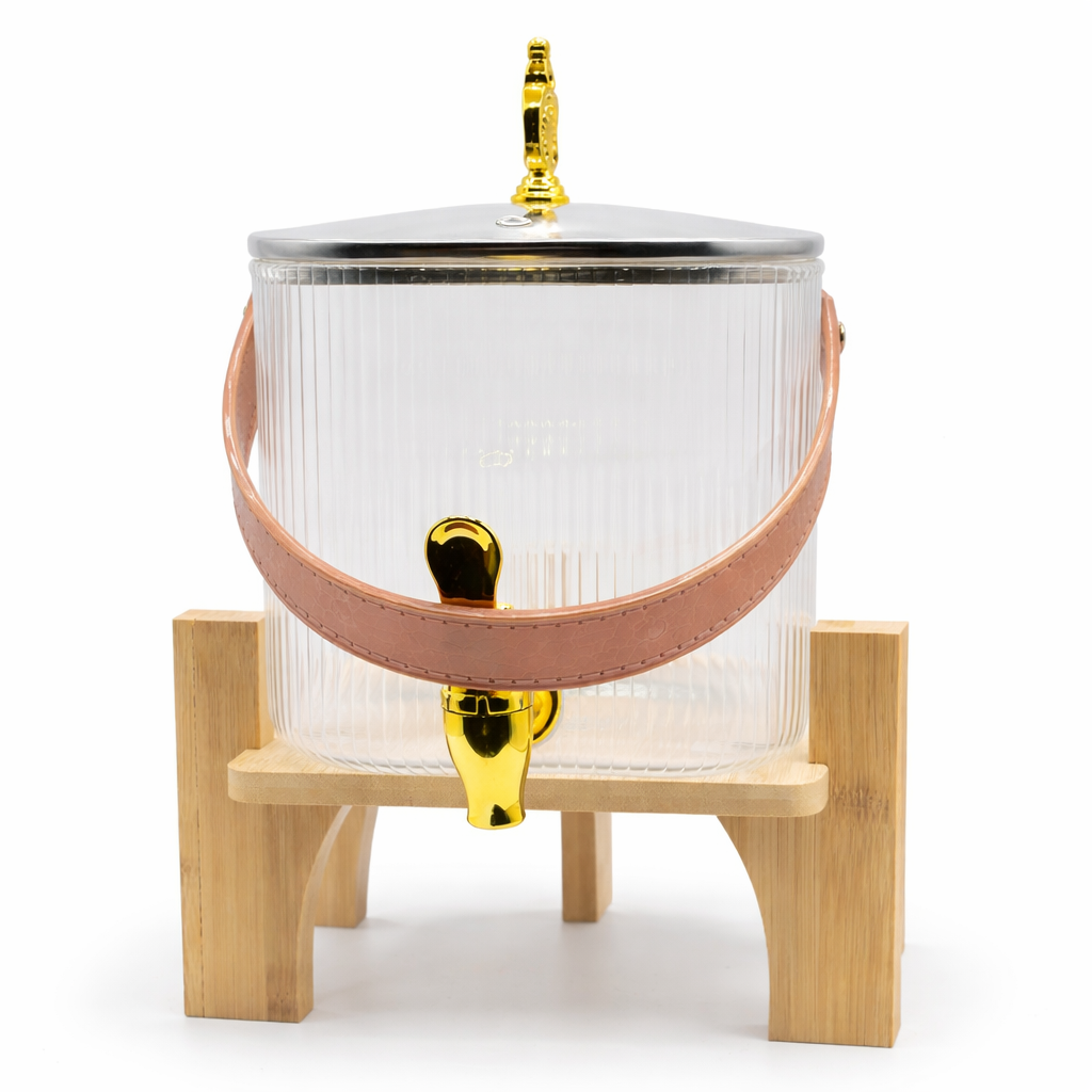 Glass Water Dispenser with Wooden Stand – 2600ml & 4200mlG