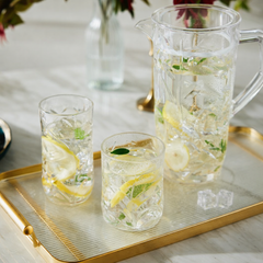 Acrylic Water Set for Home Table | 6 Glasses + 1 Jug | Unbreakable Drinkware Set