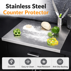 Large Stainless Steel Cutting Board | Heavy Duty Kitchen Chopping Board | Hygienic & Easy Clean