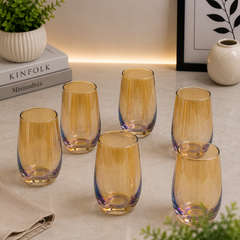Danny Home Tinted Glass Tumbler Set – 410ml (6 Pcs)