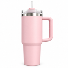 Premium Insulated Tumbler with Handle & Straw