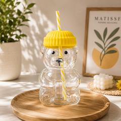 BearSip™ Cute Bear Water Bottle with Straw – Adorable Leak-Resistant Tumbler for Kids & Adults