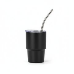 Mini Tumbler Shot Glass with Straw and Lid