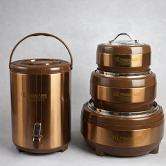 Happy Line Hot Pot & Water Cooler Set – Insulated Food Warmer & Drink Dispenser