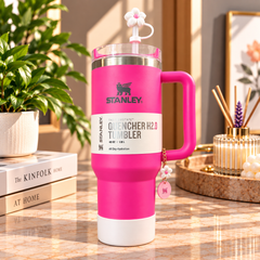40oz Insulated Tumbler with Handle & Straw – Premium Quencher Cup