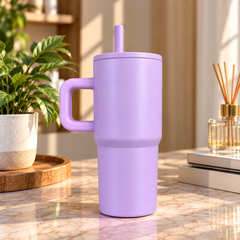 40oz Insulated Travel Tumbler with Handle & Lid – Premium Large Coffee Cup