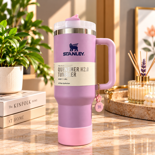 40oz Insulated Tumbler with Handle & Straw – Premium Quencher Cup