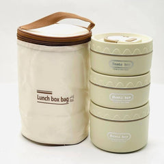 Original Hot & Cold Bento Lunch Box Set with Insulated Carry Bag (3 Layer)