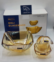 Delisoga Premium Glass Fruit Bowl Set – 7 Pcs Serving Set