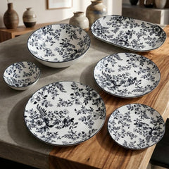 28 Pieces Premium Floral Printed Original Ceramic Dinner Set – Elegant Serving Collection